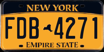 NY license plate FDB4271