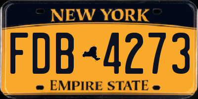 NY license plate FDB4273