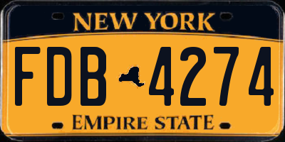 NY license plate FDB4274