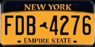 NY license plate FDB4276