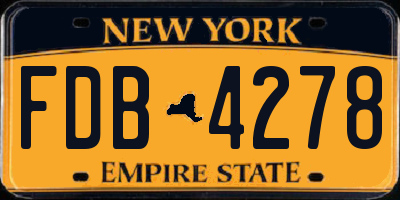NY license plate FDB4278