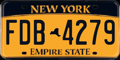 NY license plate FDB4279