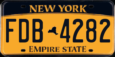 NY license plate FDB4282