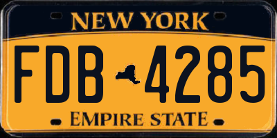 NY license plate FDB4285