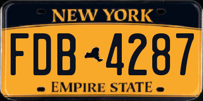 NY license plate FDB4287
