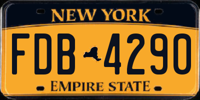 NY license plate FDB4290