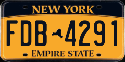 NY license plate FDB4291