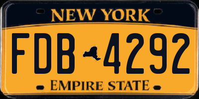 NY license plate FDB4292