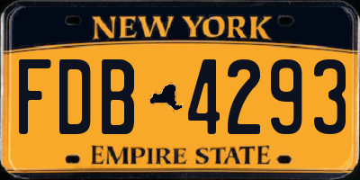 NY license plate FDB4293
