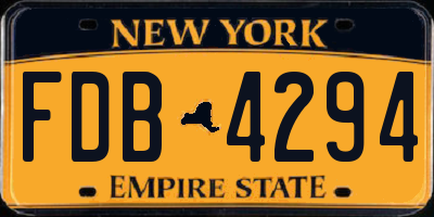 NY license plate FDB4294