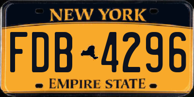 NY license plate FDB4296