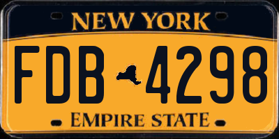 NY license plate FDB4298