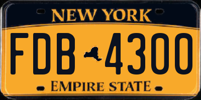 NY license plate FDB4300