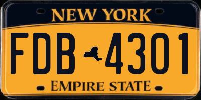 NY license plate FDB4301
