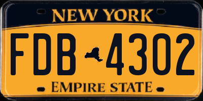 NY license plate FDB4302