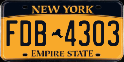 NY license plate FDB4303