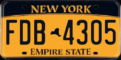 NY license plate FDB4305