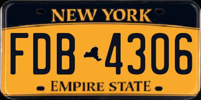 NY license plate FDB4306
