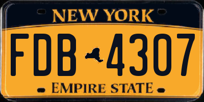 NY license plate FDB4307