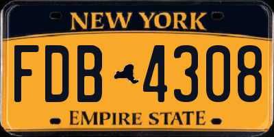 NY license plate FDB4308