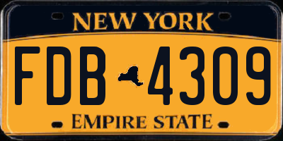 NY license plate FDB4309