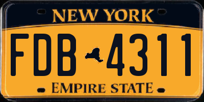 NY license plate FDB4311