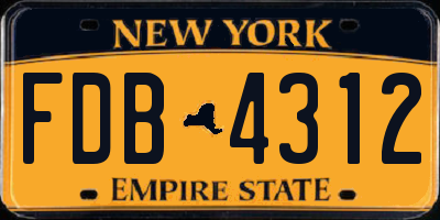 NY license plate FDB4312