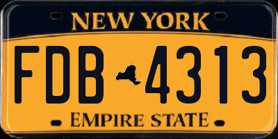 NY license plate FDB4313