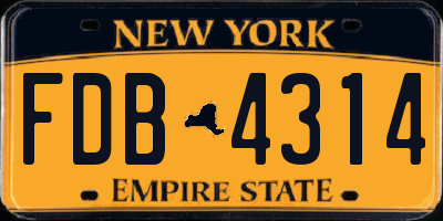 NY license plate FDB4314