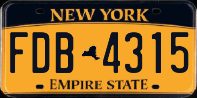 NY license plate FDB4315