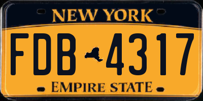 NY license plate FDB4317