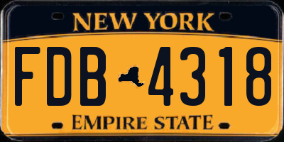NY license plate FDB4318