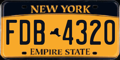 NY license plate FDB4320