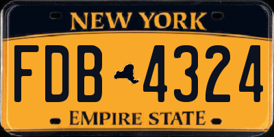 NY license plate FDB4324