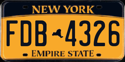 NY license plate FDB4326