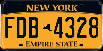 NY license plate FDB4328