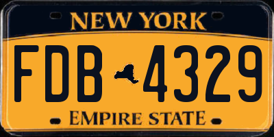 NY license plate FDB4329
