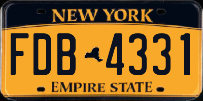 NY license plate FDB4331