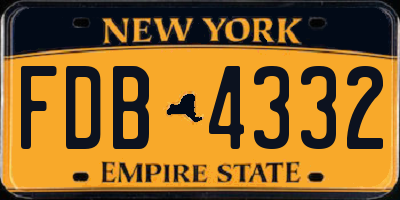 NY license plate FDB4332