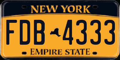 NY license plate FDB4333