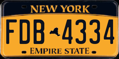 NY license plate FDB4334
