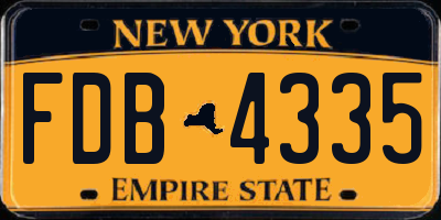 NY license plate FDB4335
