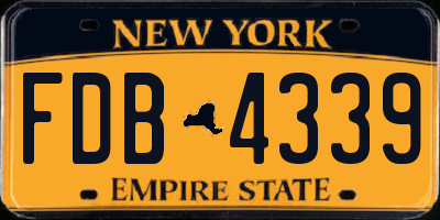 NY license plate FDB4339