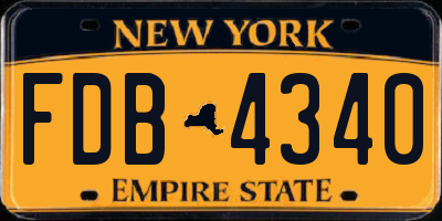 NY license plate FDB4340