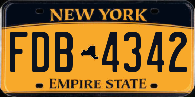 NY license plate FDB4342