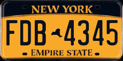 NY license plate FDB4345