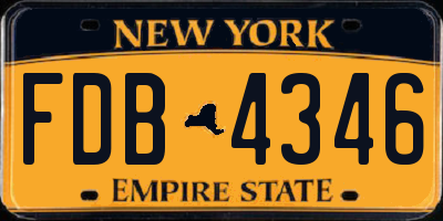 NY license plate FDB4346