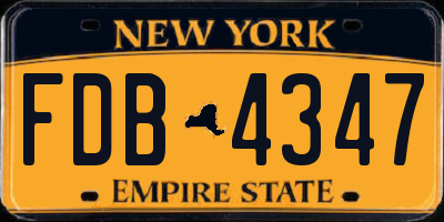 NY license plate FDB4347