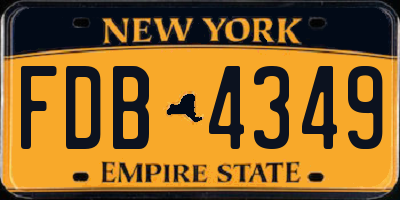 NY license plate FDB4349