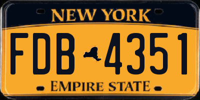 NY license plate FDB4351